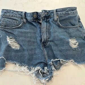 Forever 21 Frayed Hem Blue Jean Shorts
